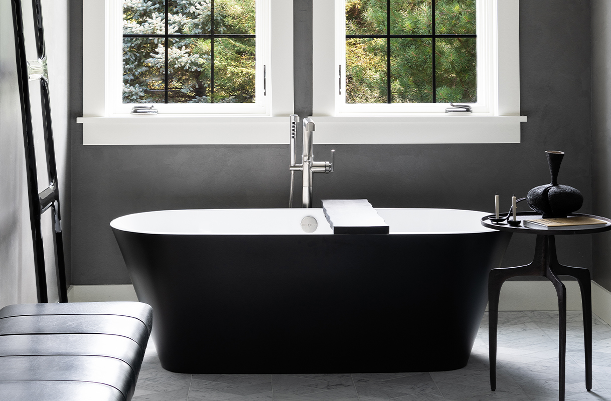 Minnesota, 2021 / Photographer: Marni Mervis / featuring the Levoir® Single-Handle Floor Mount Tub Filler. 