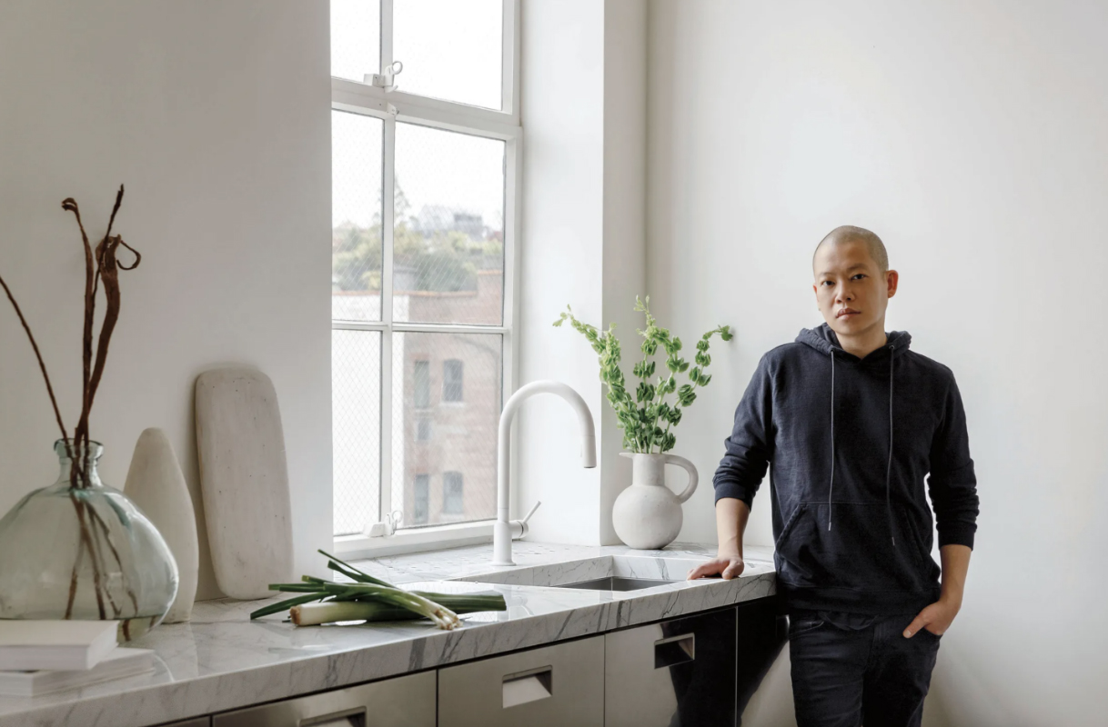 Featuring the Jason Wu for Brizo™ Kitchen Collection / Pull-Down Faucet with Arc Spout with Metal Lever handle