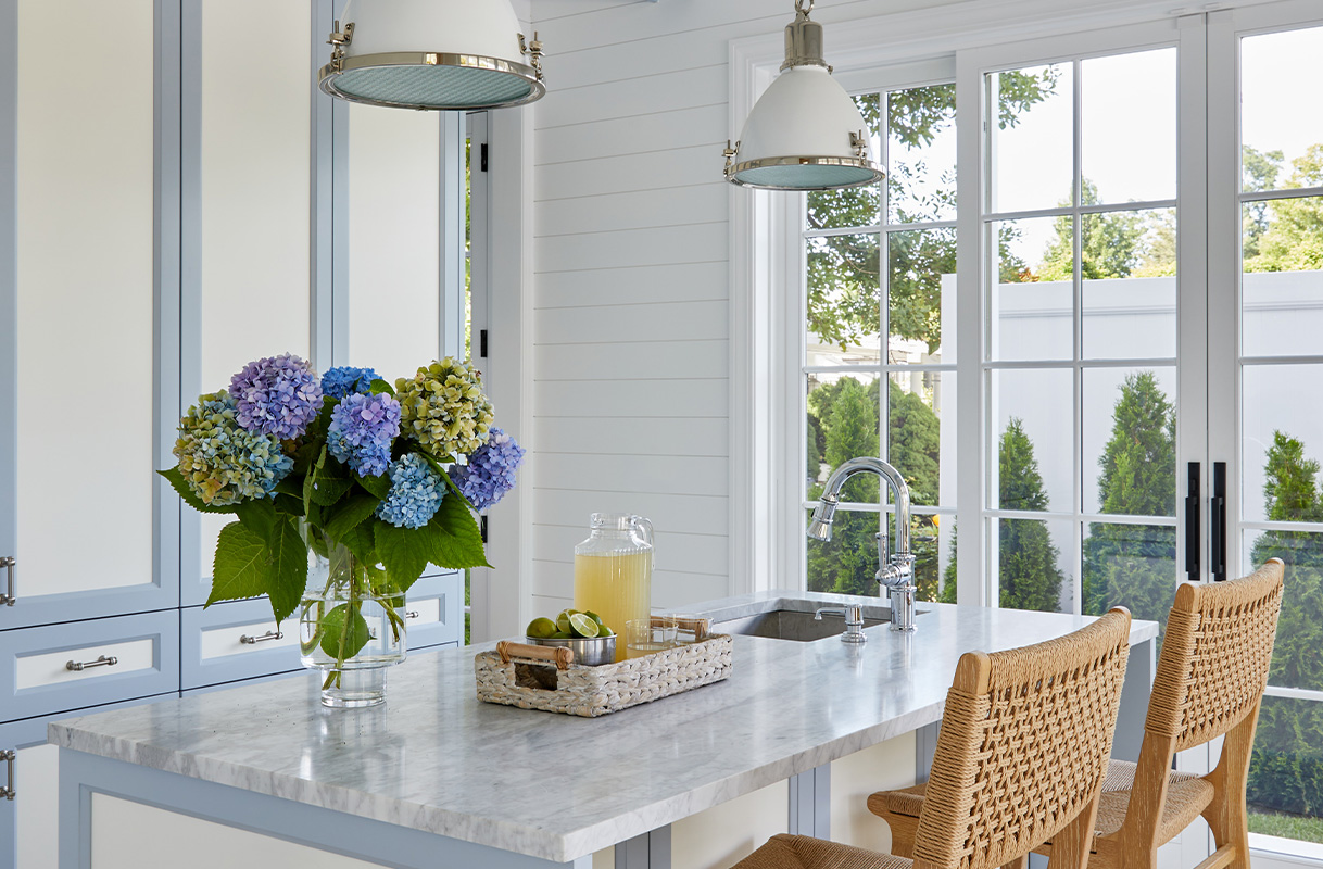Interior Designer: Natalie Kraiem  / Long Branch, nj, 2022 / photographer: Kirsten Francis / featuring the artesso® pull-down prep faucet in Polished Chrome.