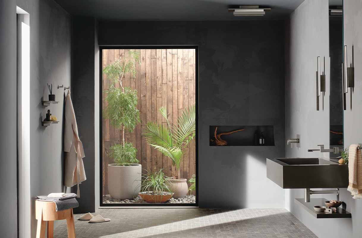 Featuring the Frank Lloyd Wright® Bath Collection by Brizo® in Brilliance® Luxe steel®