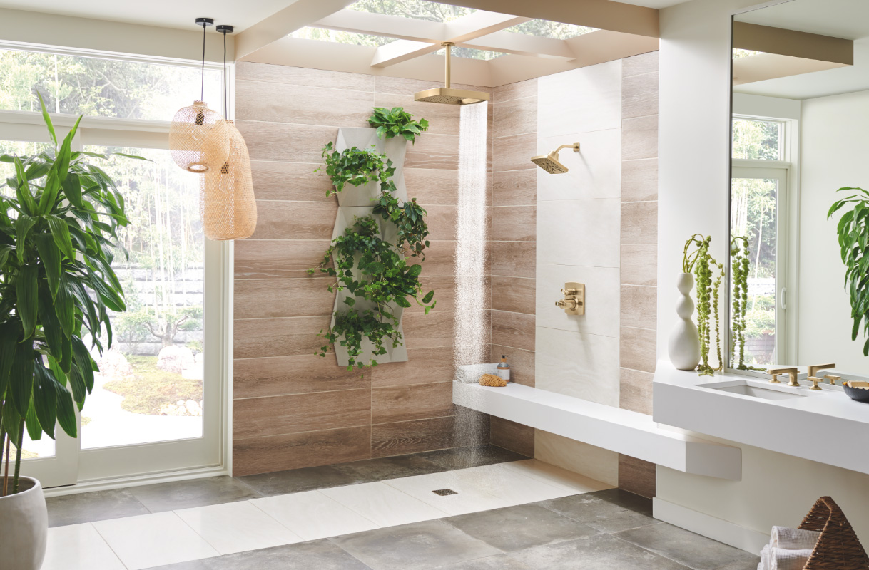 Featuring the Kintsu® Custom Shower products in Brilliance® Luxe Gold®
