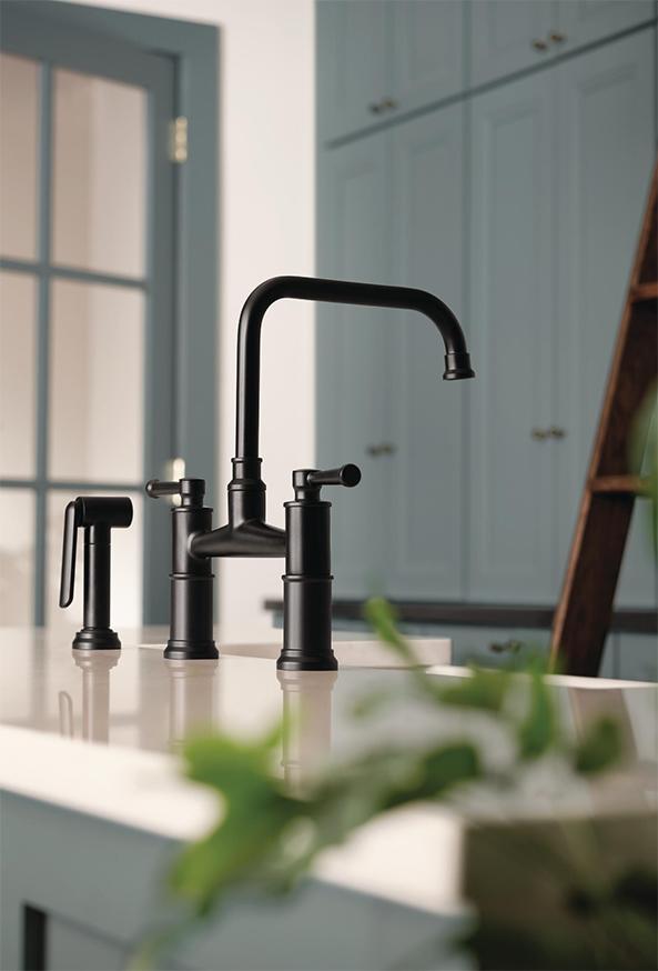 Featuring The Artesso® Bridge Faucet with Side Sprayer.
